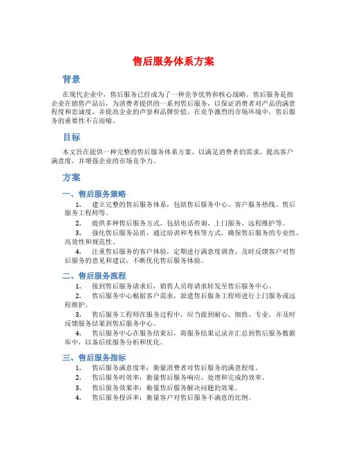 售后服务体系方案