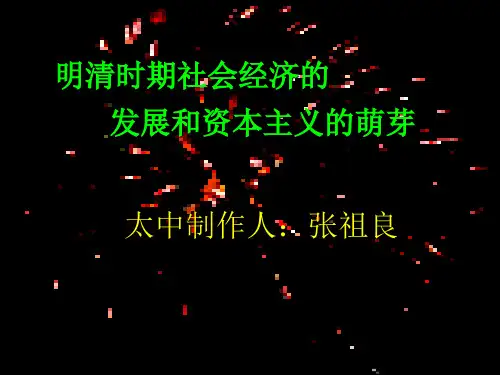 高三历史课件：明清经济及资本主义萌芽.ppt