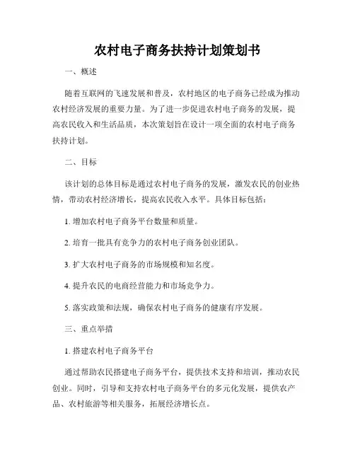 农村电子商务扶持计划策划书