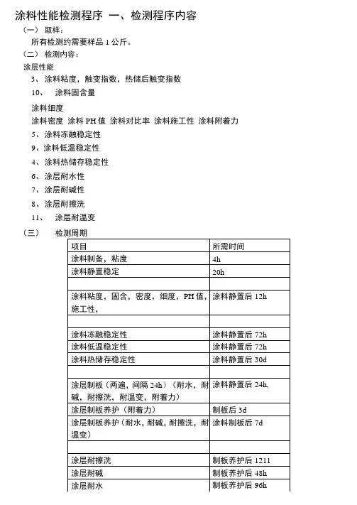涂料性能检测步骤