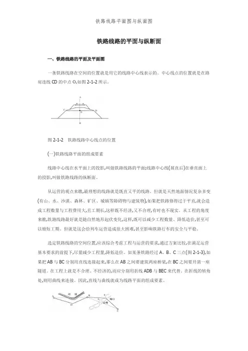 铁路线路平面图和纵面图