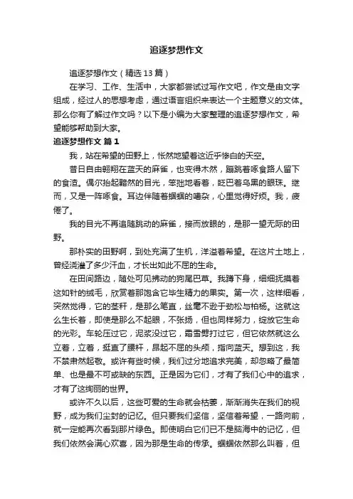 追逐梦想作文