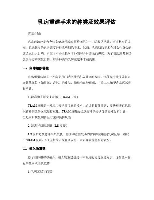 乳房重建手术的种类及效果评估