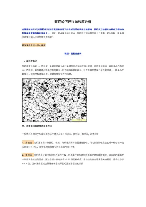如何进行晶粒度分析