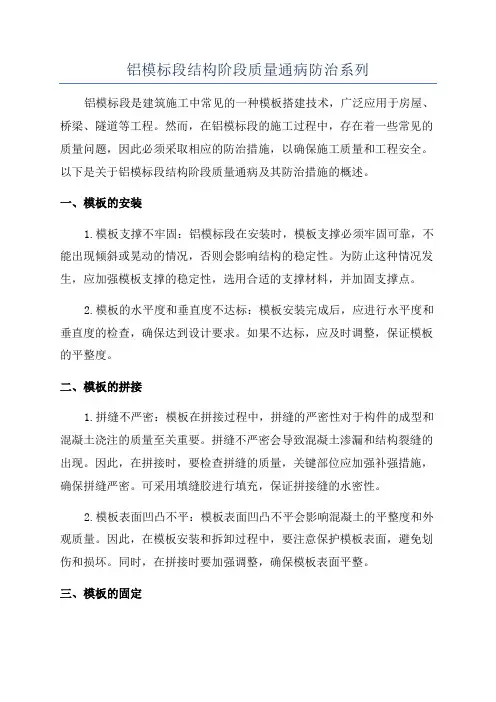 铝模标段结构阶段质量通病防治系列