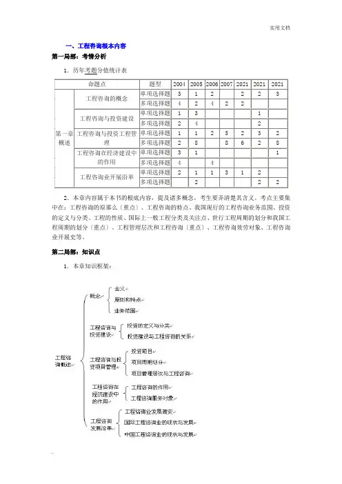 咨询工程师《工程咨询概论》考点资料