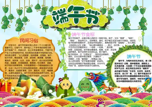 【最新】端午节电子小报1A3word版(可编辑)-可直接打印
