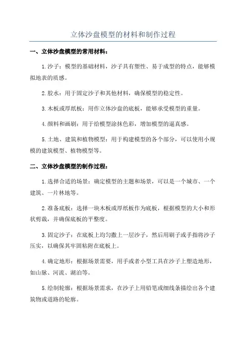 立体沙盘模型的材料和制作过程