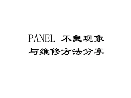 PANEL常见故障现象与维修介绍1