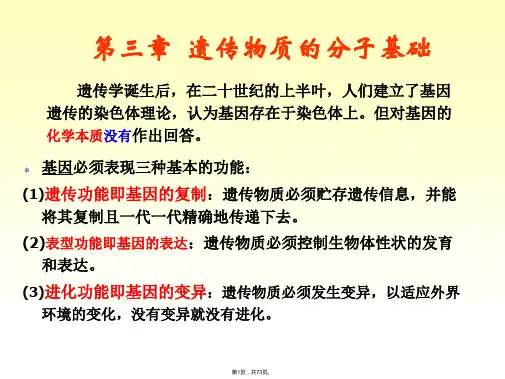 第三章--遗传物质的分子基础(共73张PPT)