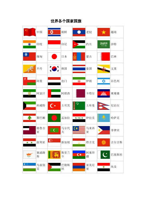 世界各个国家国旗