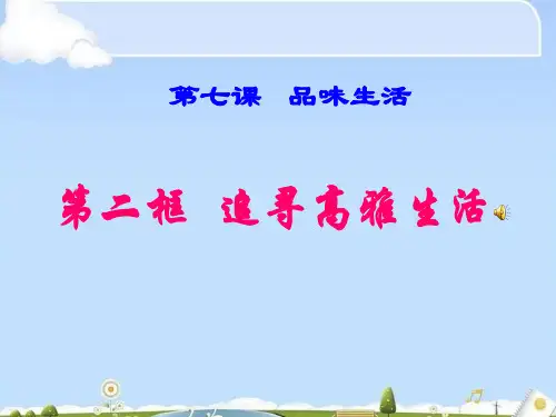 追寻高雅生活ppt优秀课件7 人教版