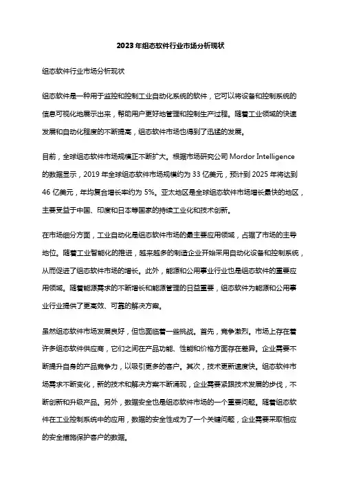 2023年组态软件行业市场分析现状