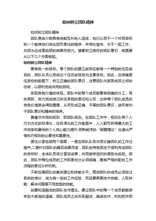 如何树立团队精神