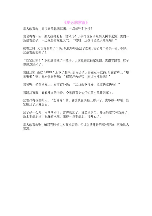 《夏天的雷雨》