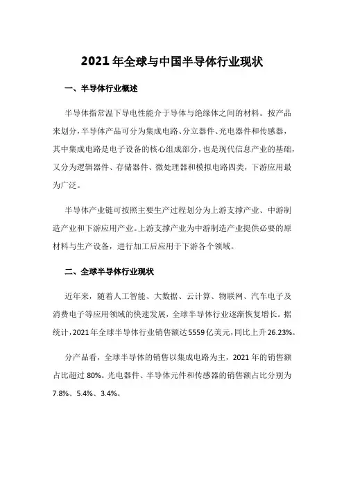 2021年全球与中国半导体行业现状