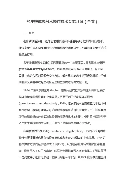 经皮椎体成形术操作技术专家共识(全文)