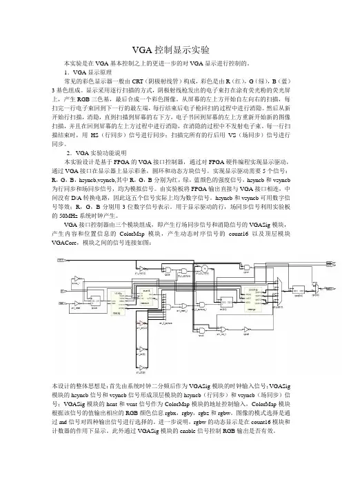 VGA控制显示实验说明文档