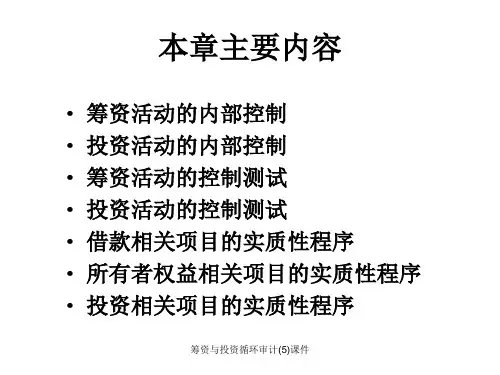筹资与投资循环审计5课件