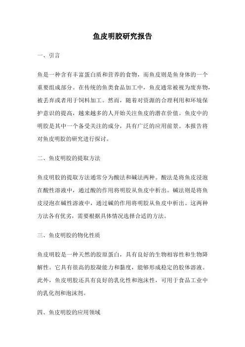 鱼皮明胶研究报告