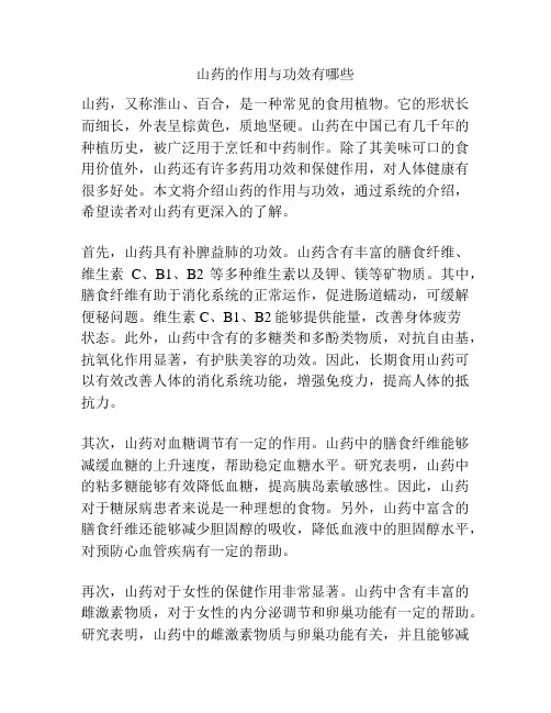 山药的作用与功效有哪些