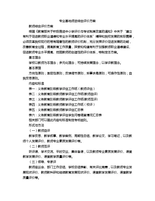 专业基地师资综合评价方案