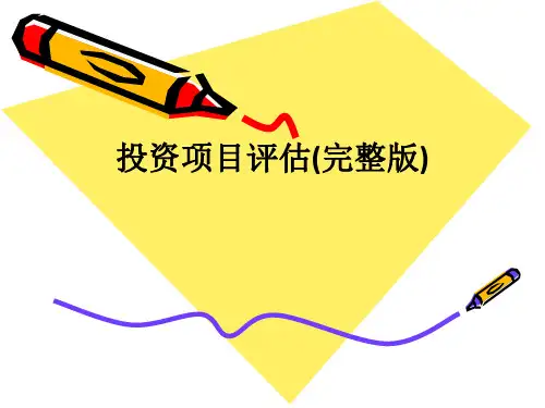 投资项目评估(完整版)ppt课件