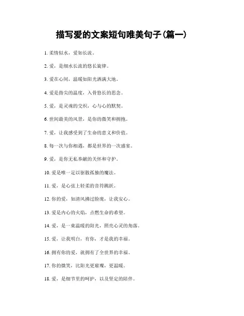 描写爱的文案短句唯美句子(精选两篇)
