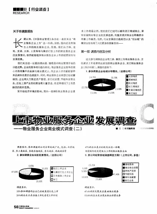 上市物业服务企业发展调查——物业服务企业商业模式调查(二)