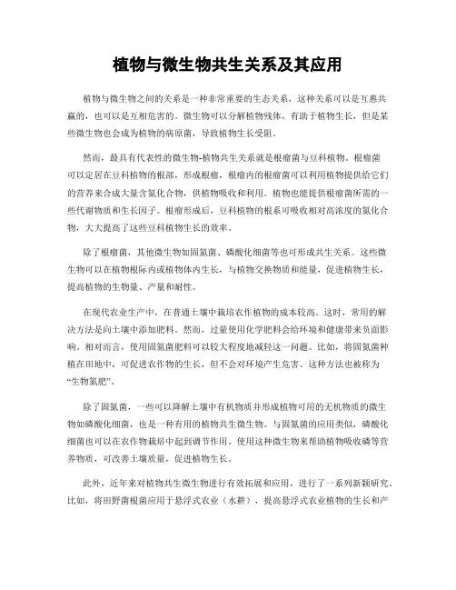 植物与微生物共生关系及其应用