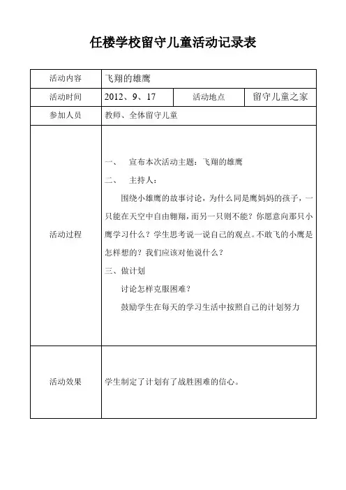 活动记录表