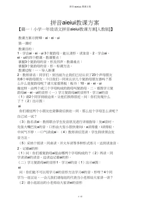 拼音aieiui教案