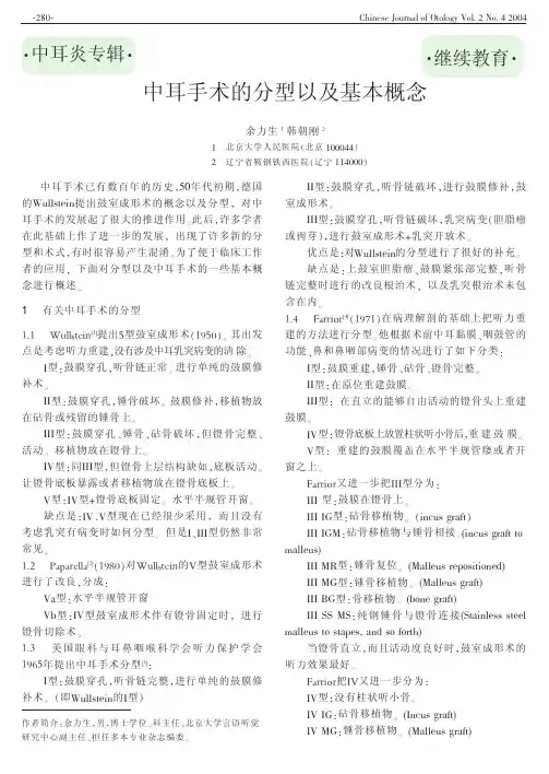 中耳手术的分型以及基本概念