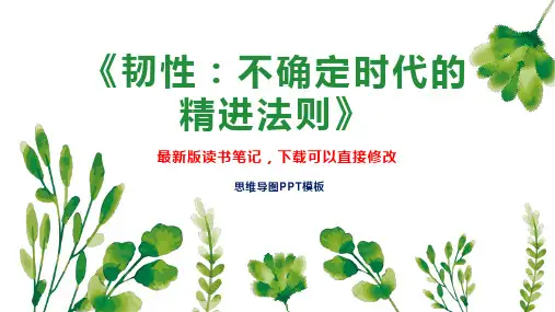 《韧性：不确定时代的精进法则》读书笔记PPT模板思维导图下载