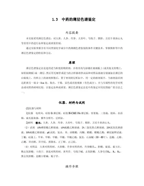 中药的薄层色谱鉴定