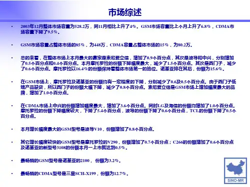 中国移动市场十二月份月度分析报告