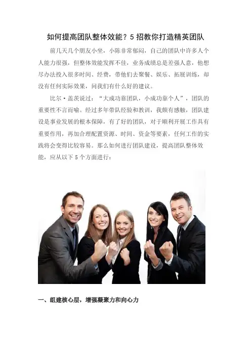 如何提高团队整体效能