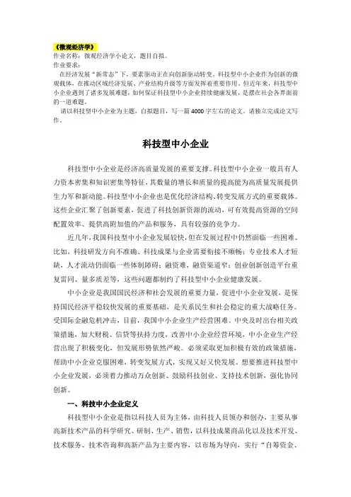 科技型中小企业
