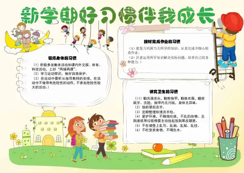 【word格式可编辑】小清新简约新学期好习惯伴我成长小报模板