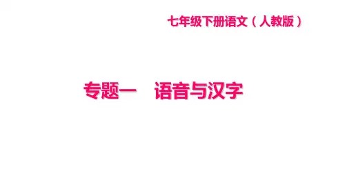 部编人教版七年级语文下册作业课件(RJ) 期末专题复习 专题一 语音与汉字