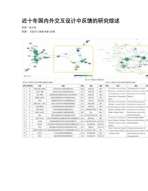 近十年国内外交互设计中反馈的研究综述   
