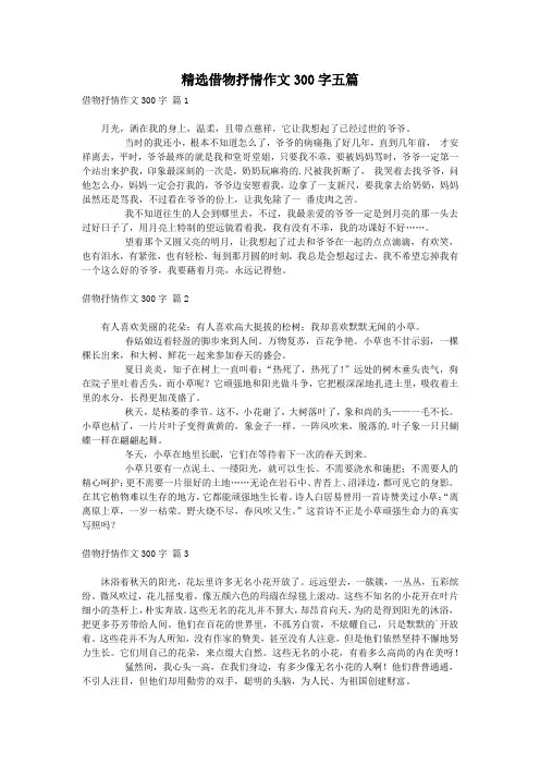 精选借物抒情作文300字五篇