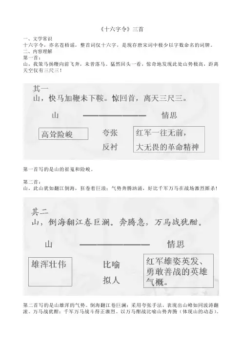 十六字令笔记