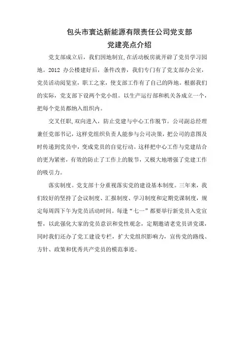 非公企业党建亮点