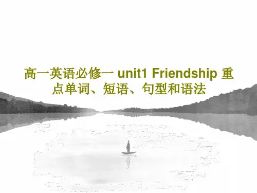 高一英语必修一 unit1 Friendship 重点单词、短语、句型和语法63页PPT