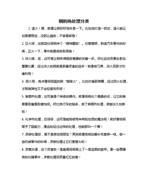 钢的热处理分类