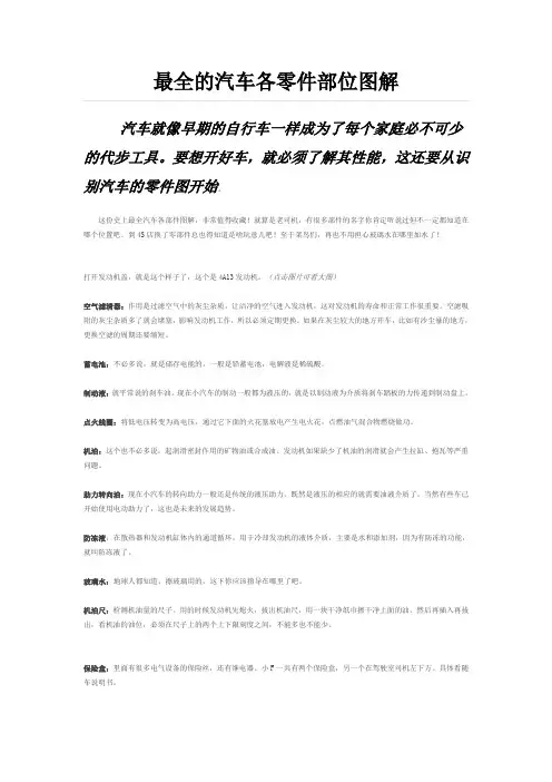 最全的汽车各零件部位图解