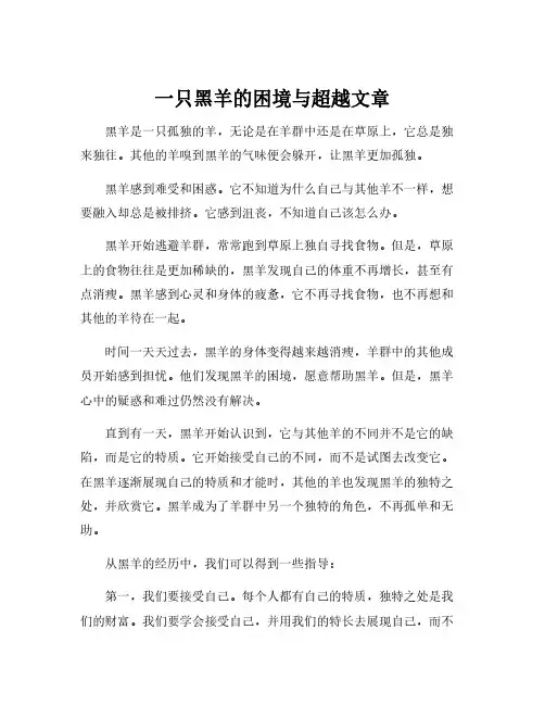 一只黑羊的困境与超越文章