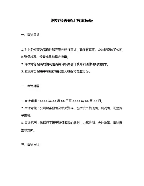 财务报表审计方案模板
