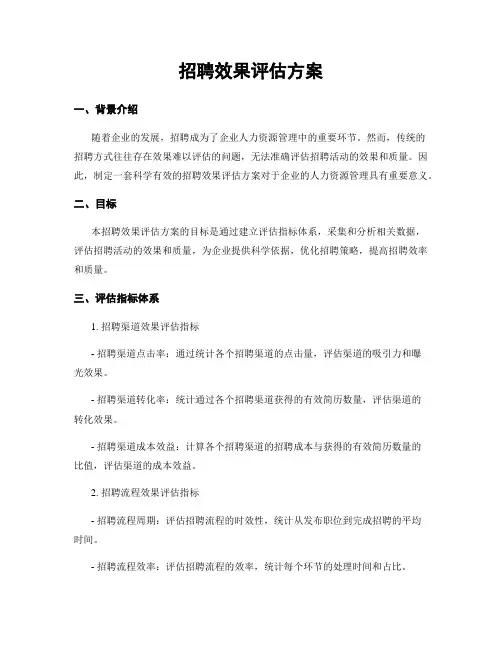 招聘效果评估方案